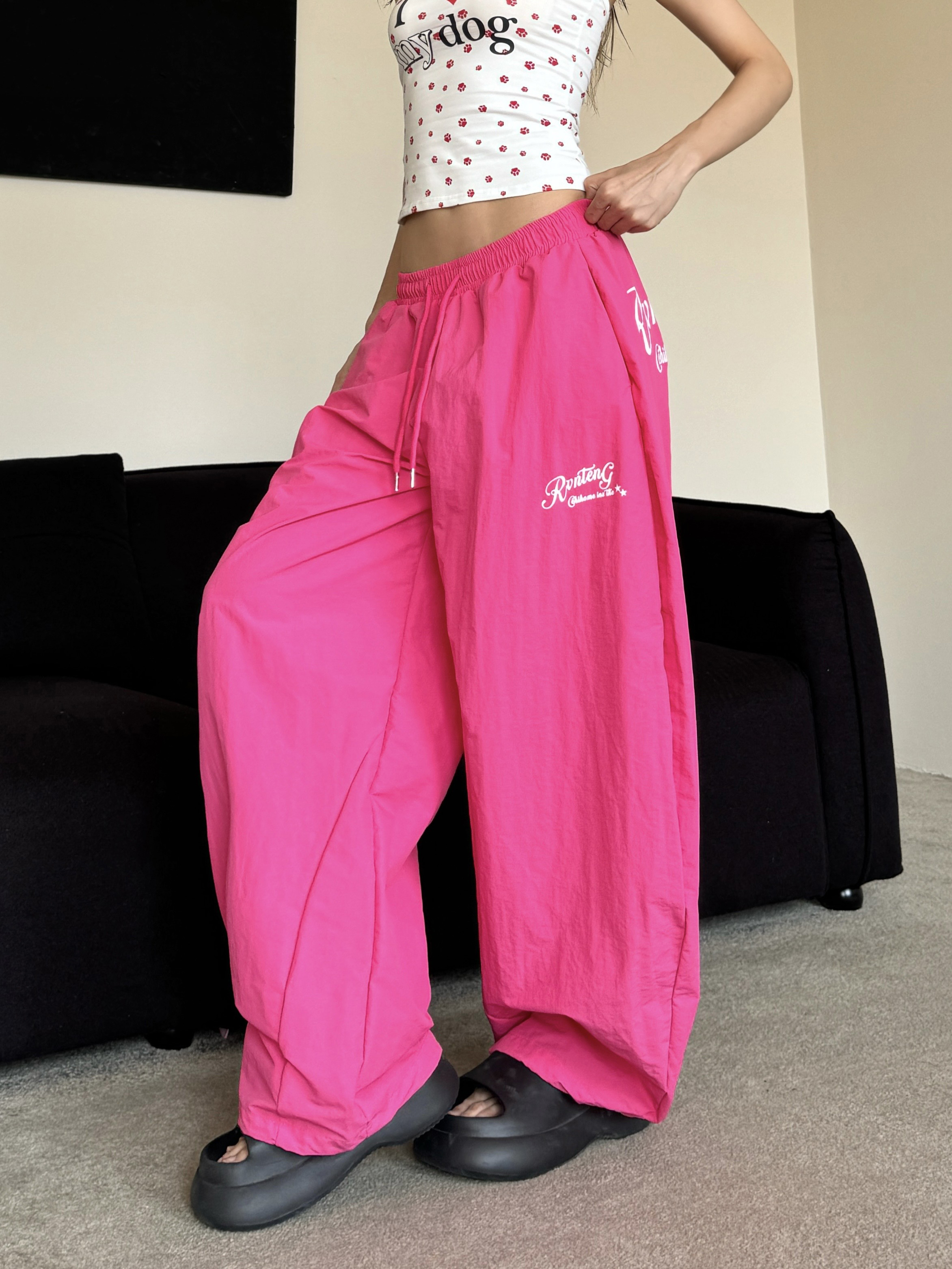 Trendy Summer Wide-Leg Tapered Pants for Hot Girls - Casual Quick-Dry Curved Knife Design for Street Dance Style