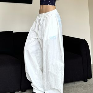 Trendy Summer Wide-Leg Tapered Pants for Hot Girls - Casual Quick-Dry Curved Knife Design for Street Dance Style