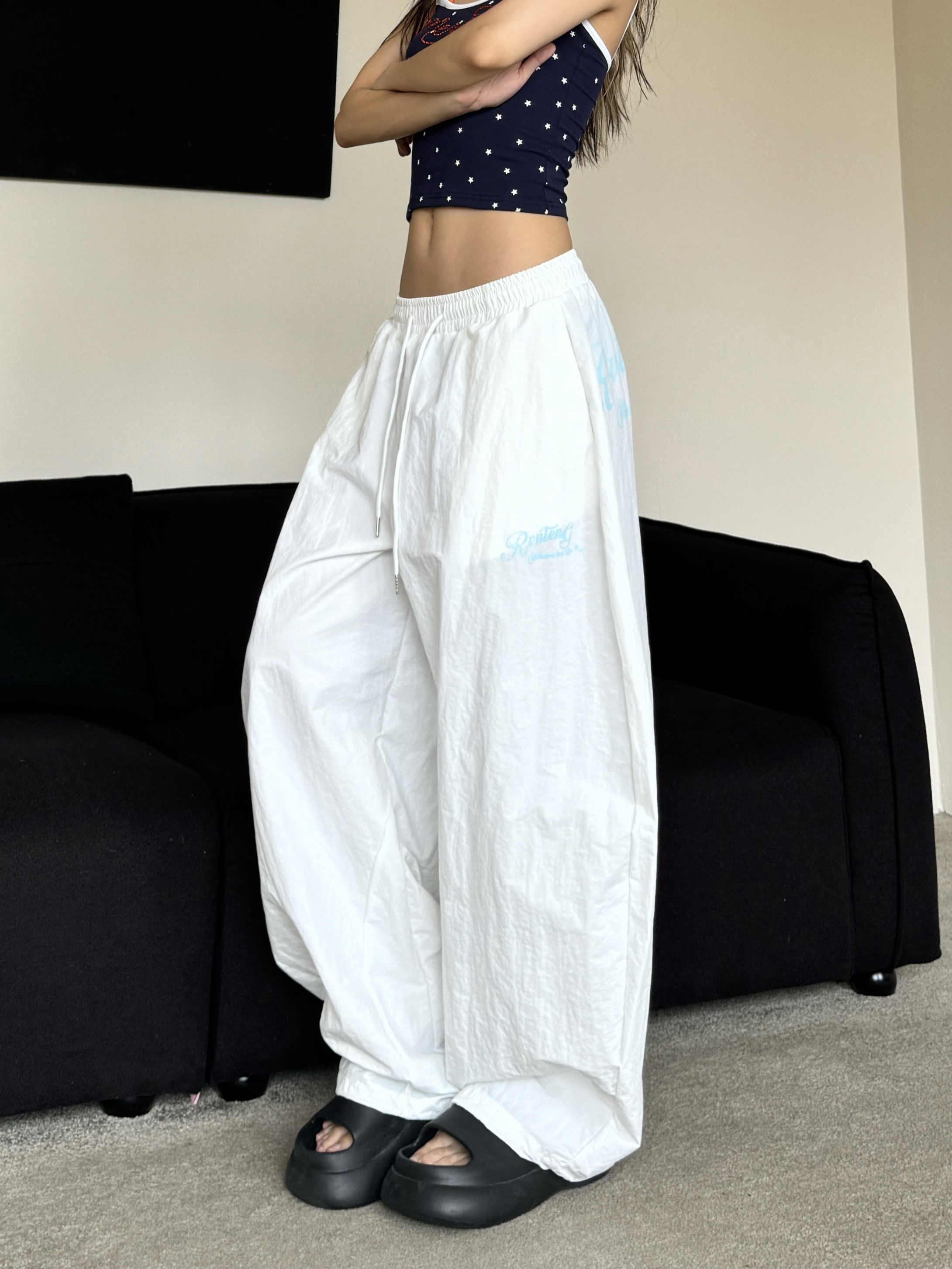 Trendy Summer Wide-Leg Tapered Pants for Hot Girls - Casual Quick-Dry Curved Knife Design for Street Dance Style