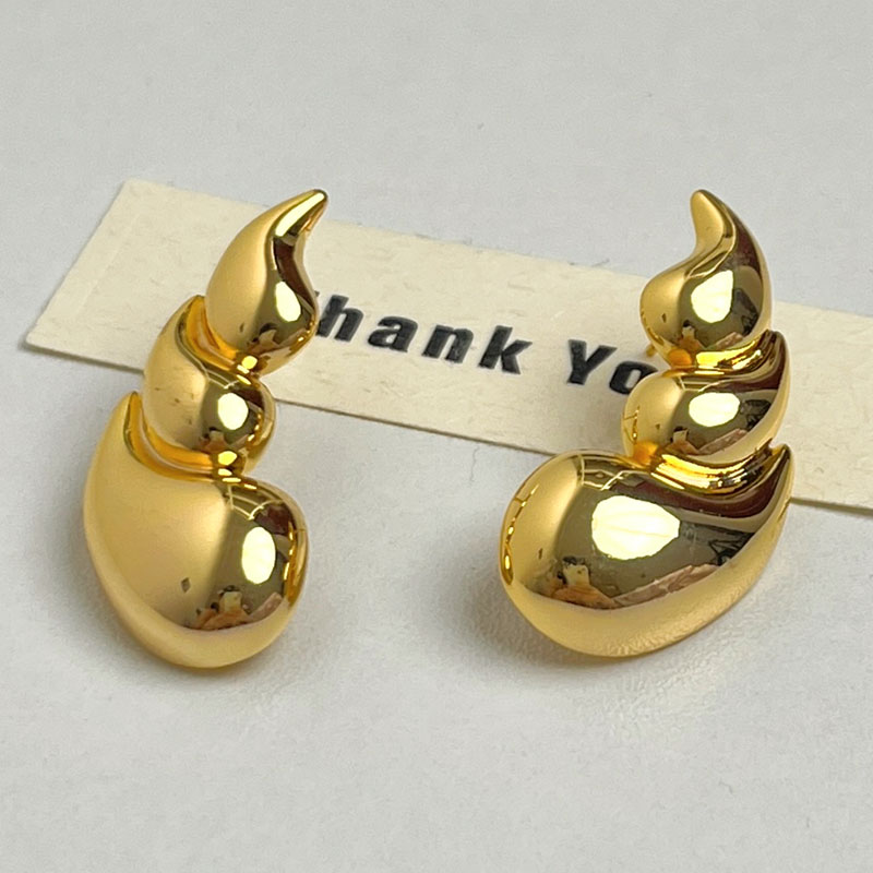 Trendy Water Droplet Earrings for Women - Unique European and American Design, 2024 Summer High-End Fashion Ear Studs