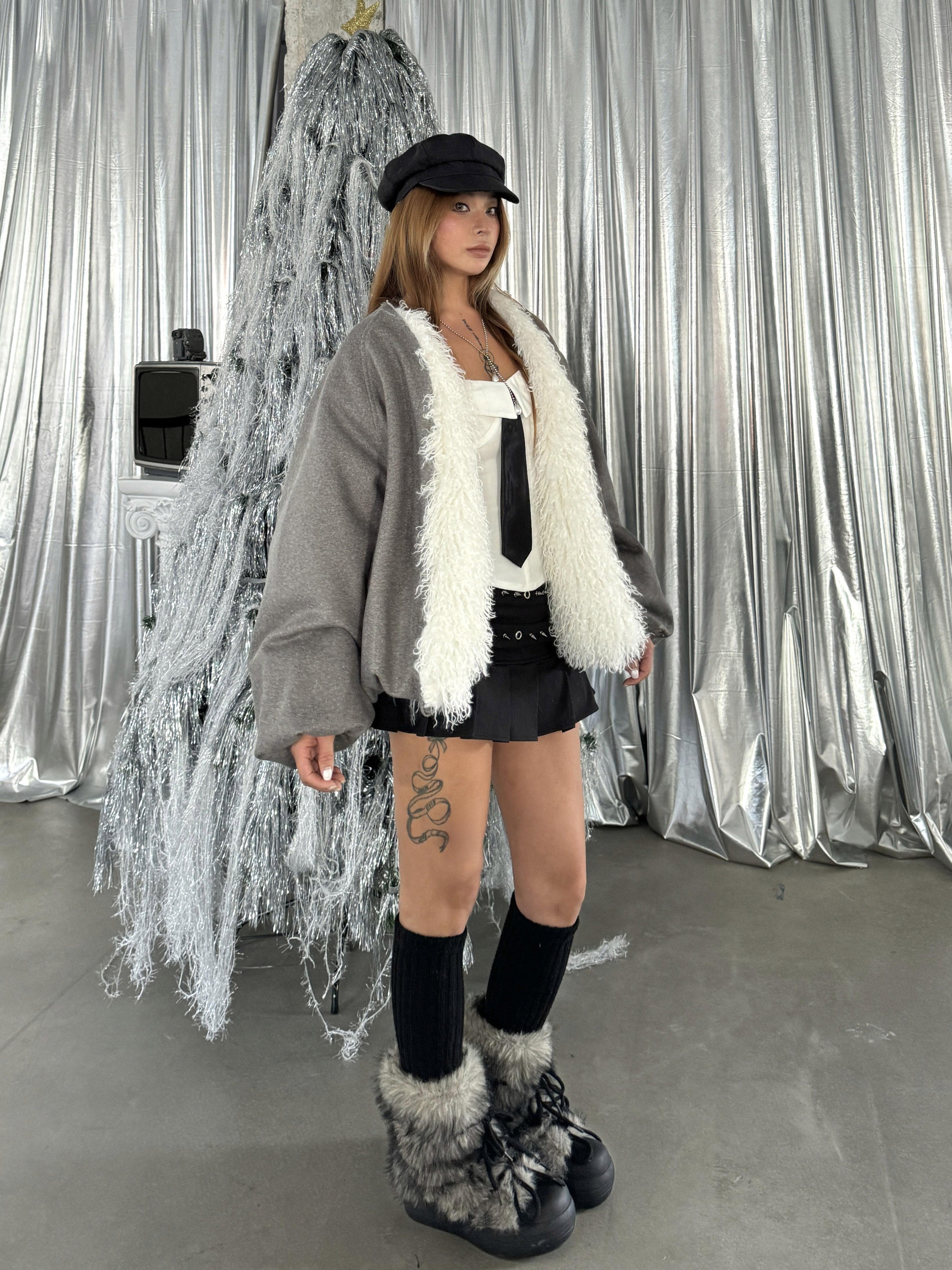 Trendy Winter Spicy Girl Fur Collar Spliced Cotton Coat - Loose Fit Thick Warm Outerwear for Stylish Comfort