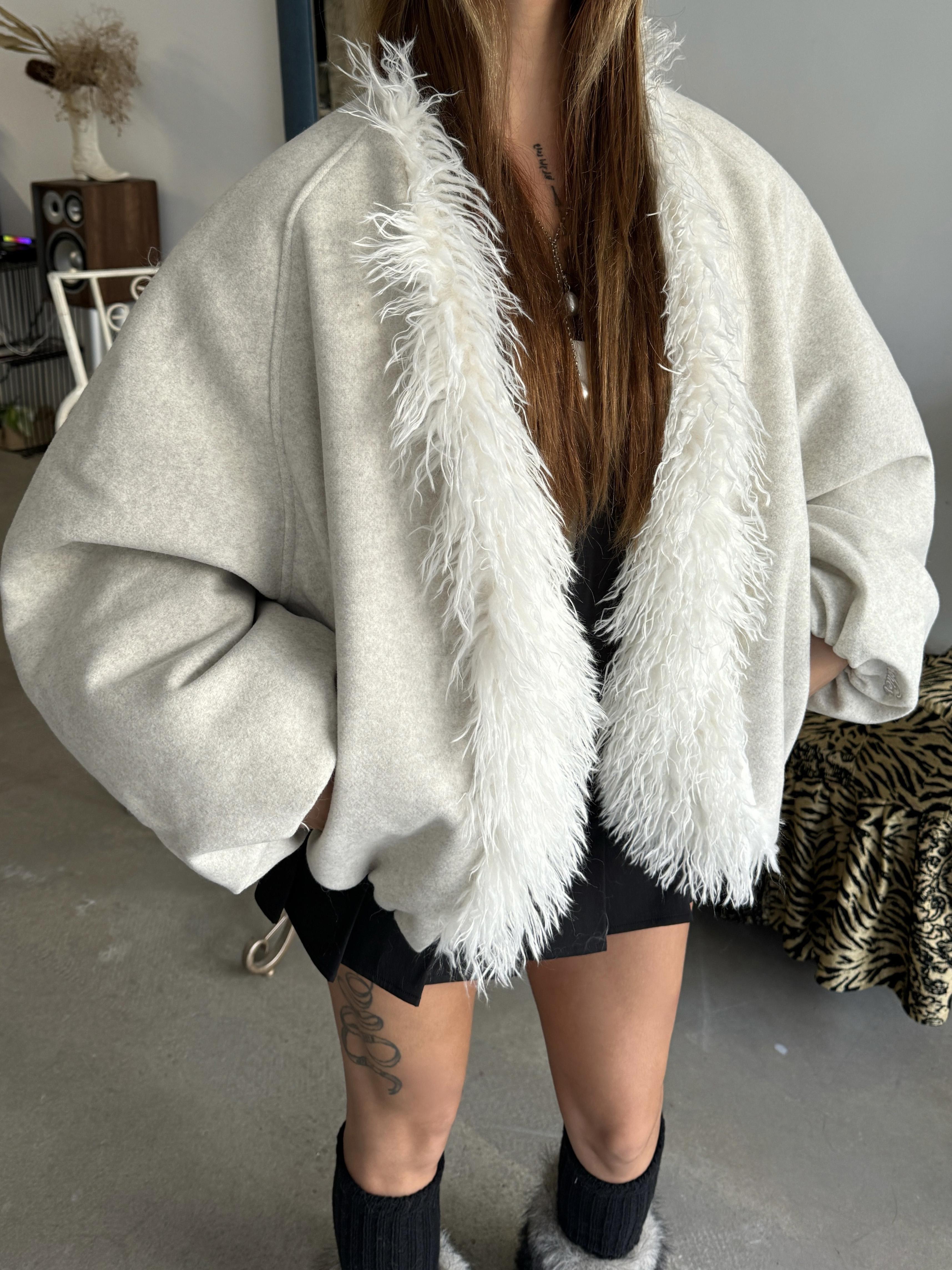 Trendy Winter Spicy Girl Fur Collar Spliced Cotton Coat - Loose Fit Thick Warm Outerwear for Stylish Comfort