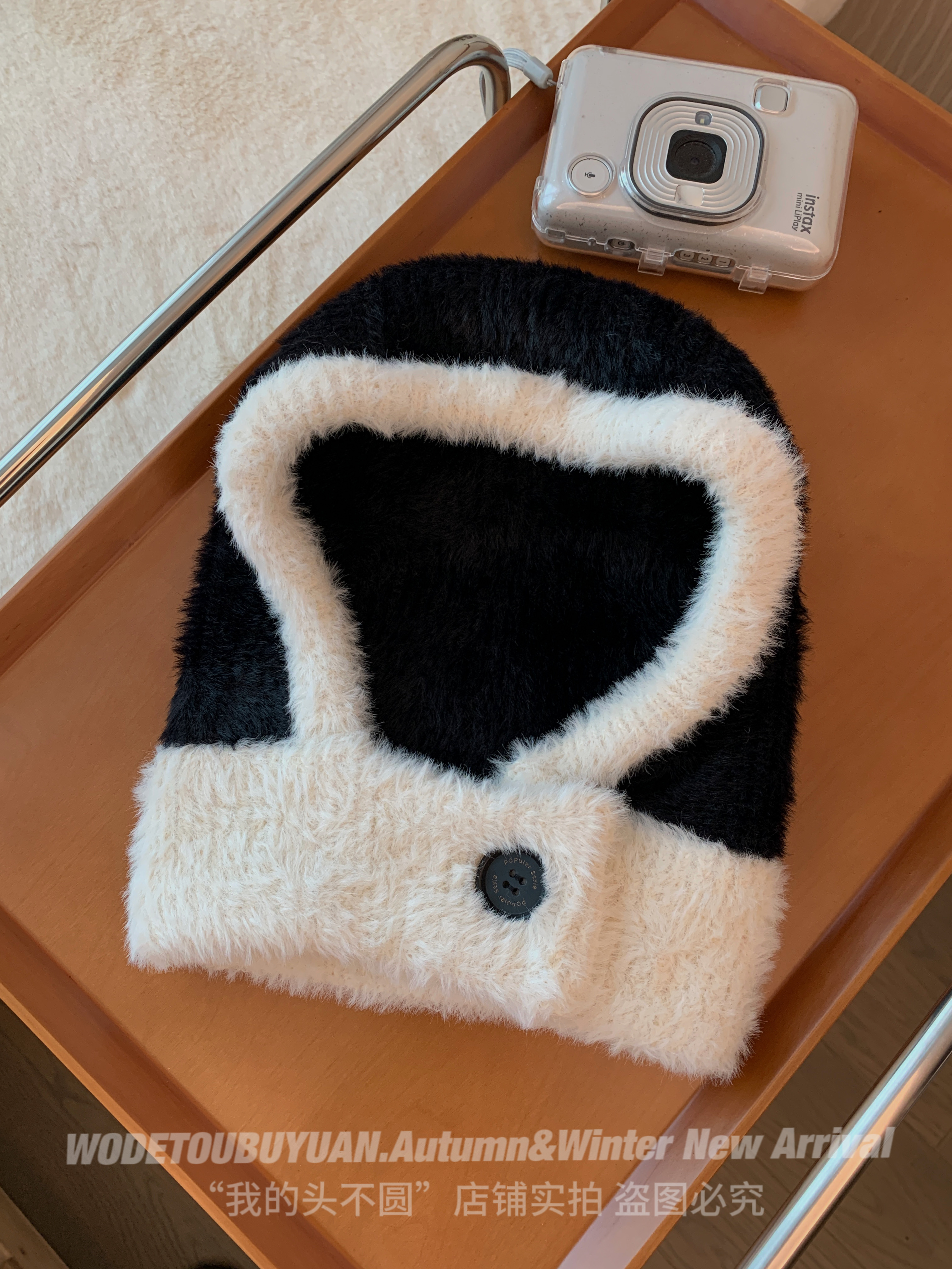Trendy Women's Balaclava Hat with Scarf, Warm Ear Protection, Autumn Winter Style, Cozy Fashion Accessory