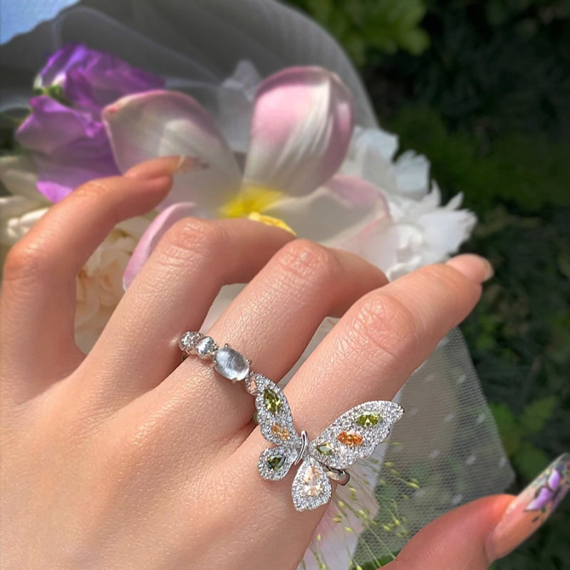 Two-Color Butterfly Ring for Women - Minimalist Open Finger Design, 2025 New High-End Exquisite Jewelry