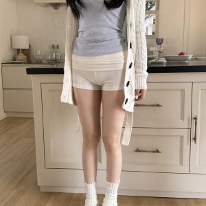 Two-Color Horn Button Twisted Sweater Coat - Quaint Cute Style for Y2K Fashion Lovers