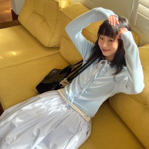 Two-Piece Lace-Up Top with Fitted Long Sleeve T-Shirt - Trendy Y2K Style Layered Look