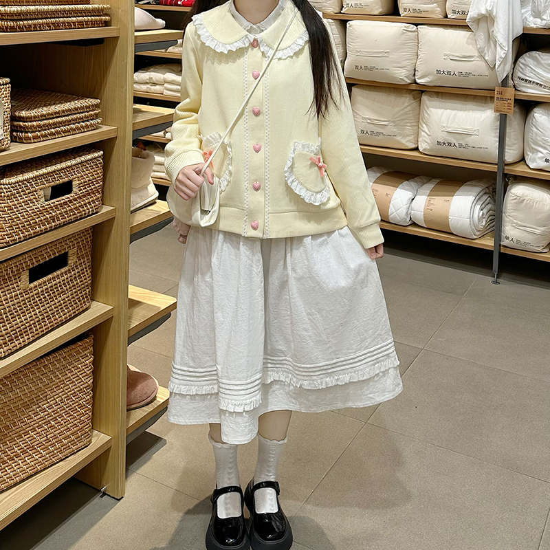 Two-Piece Skirt Set for Women, Pudding Bear Design, Petite Fit, Autumn Winter Fashion, Spring Style 2024, Trendy Outfit