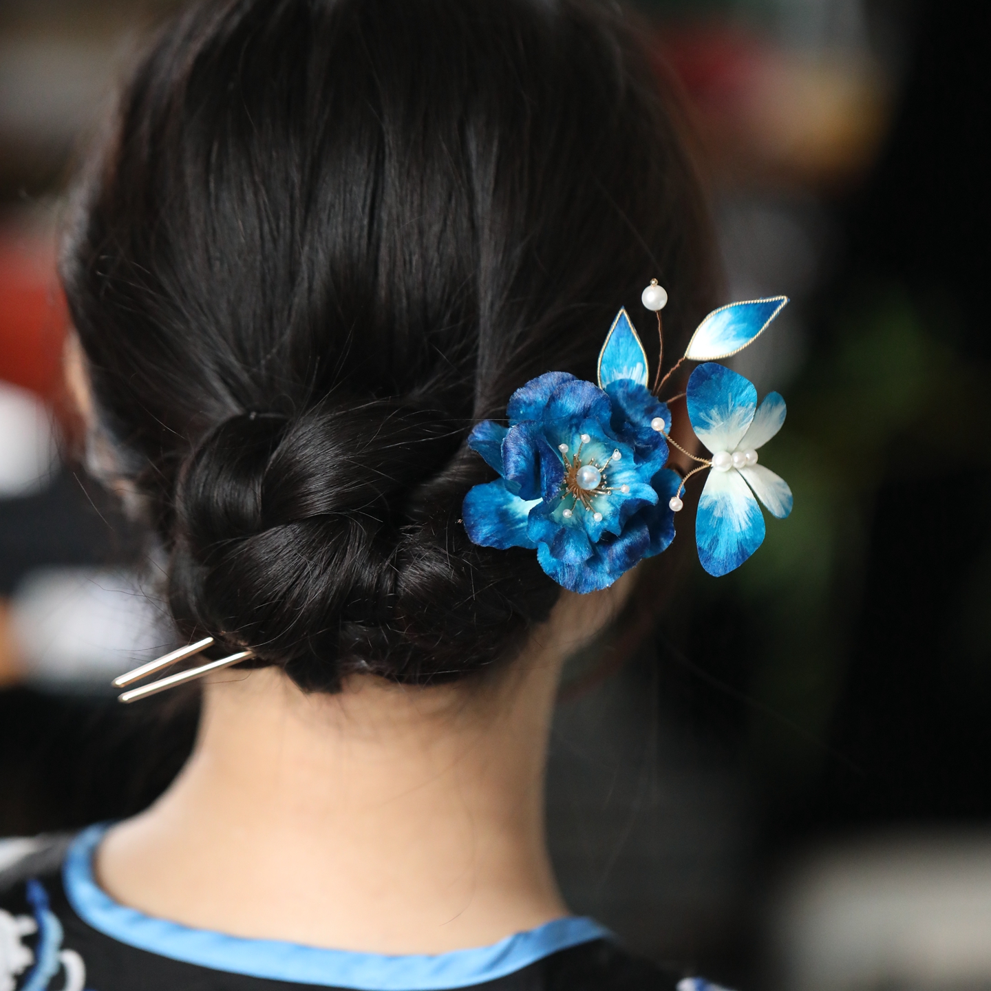 U-Shaped Velvet Flower Hairpin - Ancient Tang Style Chinese Headdress, Hanfu Accessories, Intangible Cultural Heritage, National Style