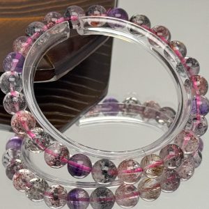 Ultra Seven Crystal Bracelet - Purple, Red, Black, Yellow - Toxic Liquid Color Design - Natural Fairy Style Jewelry