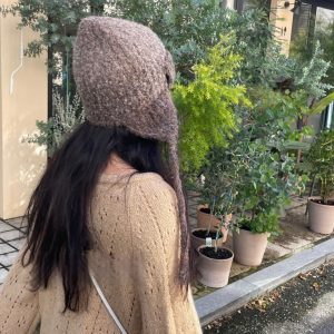 Unique Korean Retro Polka Dot Knitted Flying Hat - Cute Casual Warm Ear Protection, Versatile Mixed Color Design