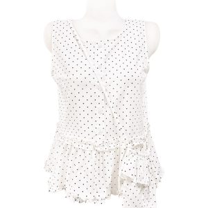 Unique Korean-Style Polka Dot Ruffled Edge Vest Top - Versatile Summer Tank with Elastic Waist for Casual Outfits