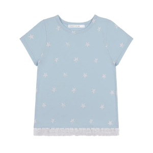 Unique Lace Layered Slimming Casual Short Sleeve T-Shirt - Versatile Street Style for a Sweet Age-Reducing Look