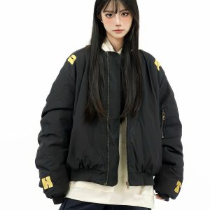 Unisex Retro Ethnic Patch Embroidery Flight Jacket - Thickened Cotton Winter Coat