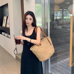 Urban Commuting Minimalist Slim Fit Sleeveless Dress for Women - Casual Versatile Long Skirt in 90s Style