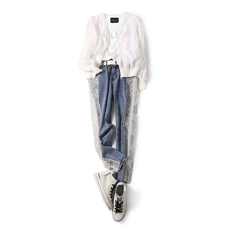 V-Neck Beaded Sheer Lace Cardigan for Women - Lightweight Casual Summer Layering Jacket, Perfect for Air Conditioning & Stylish Outfits