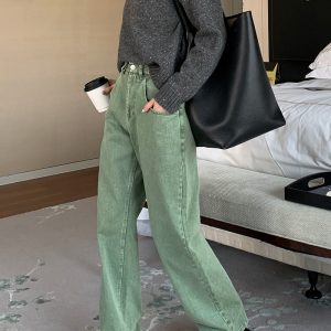 V-Neck Wool Sweater for Women, Spring Loose Slimming Top, High-End Versatile Knitwear, Stylish Casual Layering Piece