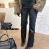 V-Waist Straight Leather Pants - Trendy God Pants, Versatile Straight-Leg Design for Effortless Style, Perfect for Y2K and Everyday Wear