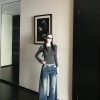 Versatile American Washed Blue Straight-Leg Jeans for Women, Low-Waist Loose Wide-Leg Casual Pants, Y2K Fashion Trend