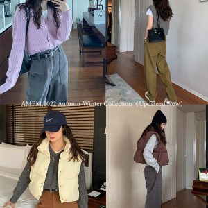 Versatile Khaki Wide Leg Loose Casual Pants for Women - Straight Leg Design for Autumn Winter 2022 Fashion