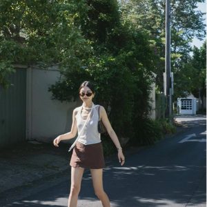 Versatile Knitted Halter Top for Women - Basic Camisole Inner/Outer Wear - Chic and Stylish Thigh-Length Design