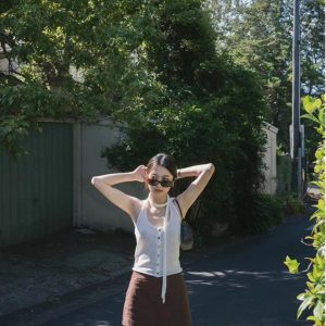 Versatile Knitted Halter Top for Women - Basic Camisole Inner/Outer Wear - Chic and Stylish Thigh-Length Design