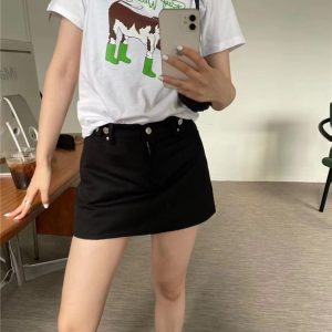 Versatile Minimalist Adjustable Waistband Mini Skirt for Women – Casual Anti-Exposure Half Skirt, Perfect for Y2K and Everyday Style