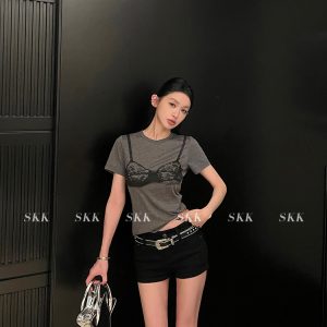 Versatile Silver Studded Narrow Decorative Belt - Y2K Inspired Fashion Accessory for Stylish Outfits