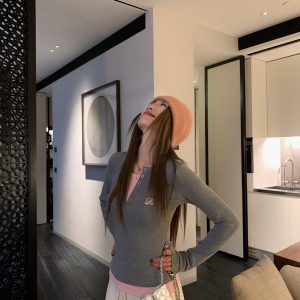 Versatile Slim-Fit Long Sleeve Shirt - 3-Color Embroidered Contrasting Shoulder Faux Two-Piece Design