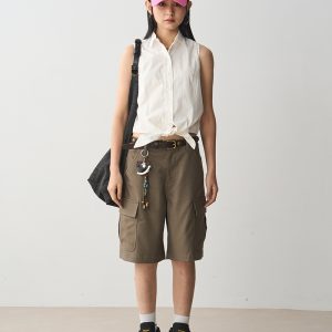 Versatile Women's Cargo Pants - Loose Straight Mid-Length Shorts with Large Pockets, Trendy Summer Style for Effortless Fashion