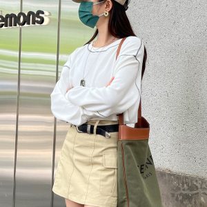 Versatile Women's Long Sleeve Waffle T-Shirt - Casual Loose Sun Protection Top, Slimming White Base Shirt for Everyday Wear