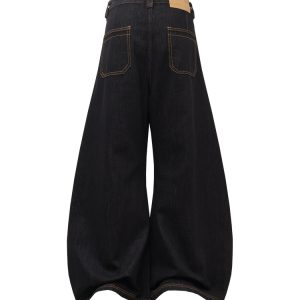 Vintage American Cocoon Scythe Pants - Washed Distressed Relaxed Banana Jeans for Trendy Y2K Style