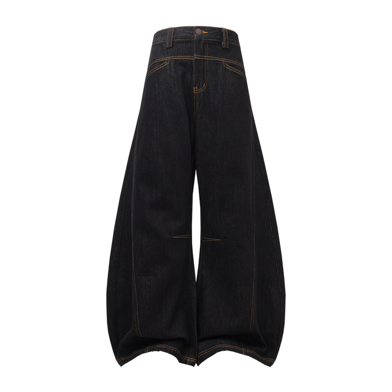Vintage American Cocoon Scythe Pants - Washed Distressed Relaxed Banana Jeans for Trendy Y2K Style