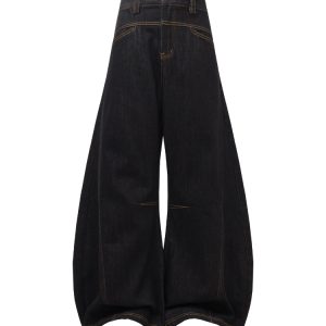 Vintage American Cocoon Scythe Pants - Washed Distressed Relaxed Banana Jeans for Trendy Y2K Style