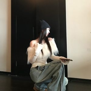 Vintage American Denim Wide-Leg Jeans for Women - Floor-Length Washed Loose Slim Fit - 90s Inspired Fashion