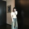 Vintage American Denim Wide-Leg Jeans for Women - Floor-Length Washed Loose Slim Fit - 90s Inspired Fashion