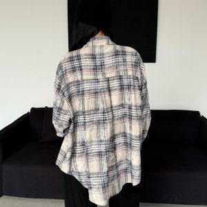 Vintage American Plaid Shirt - Unisex Loose Fit, Retro Style for Men and Women, Casual Everyday Wear
