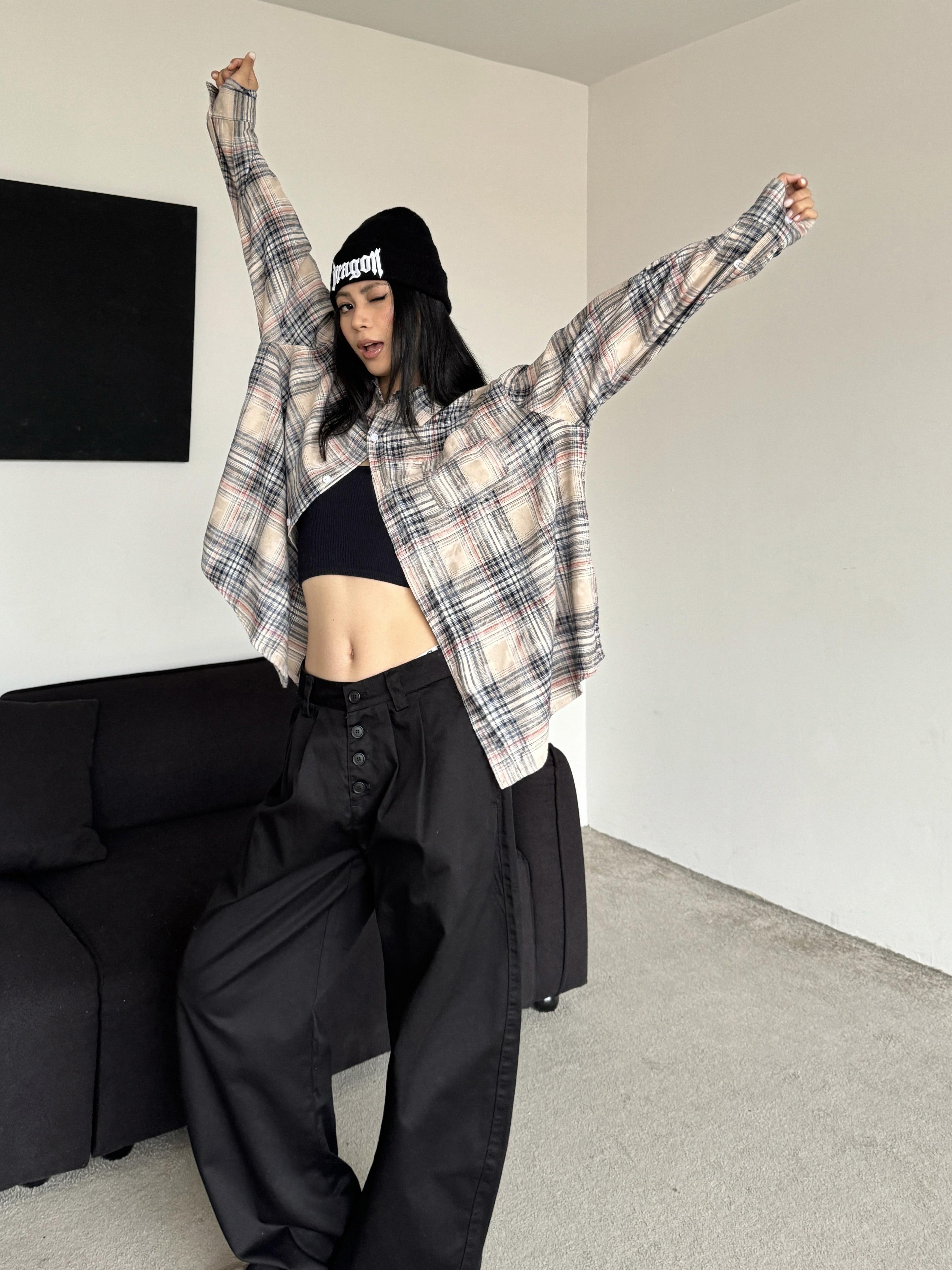 Vintage American Plaid Shirt - Unisex Loose Fit, Retro Style for Men and Women, Casual Everyday Wear