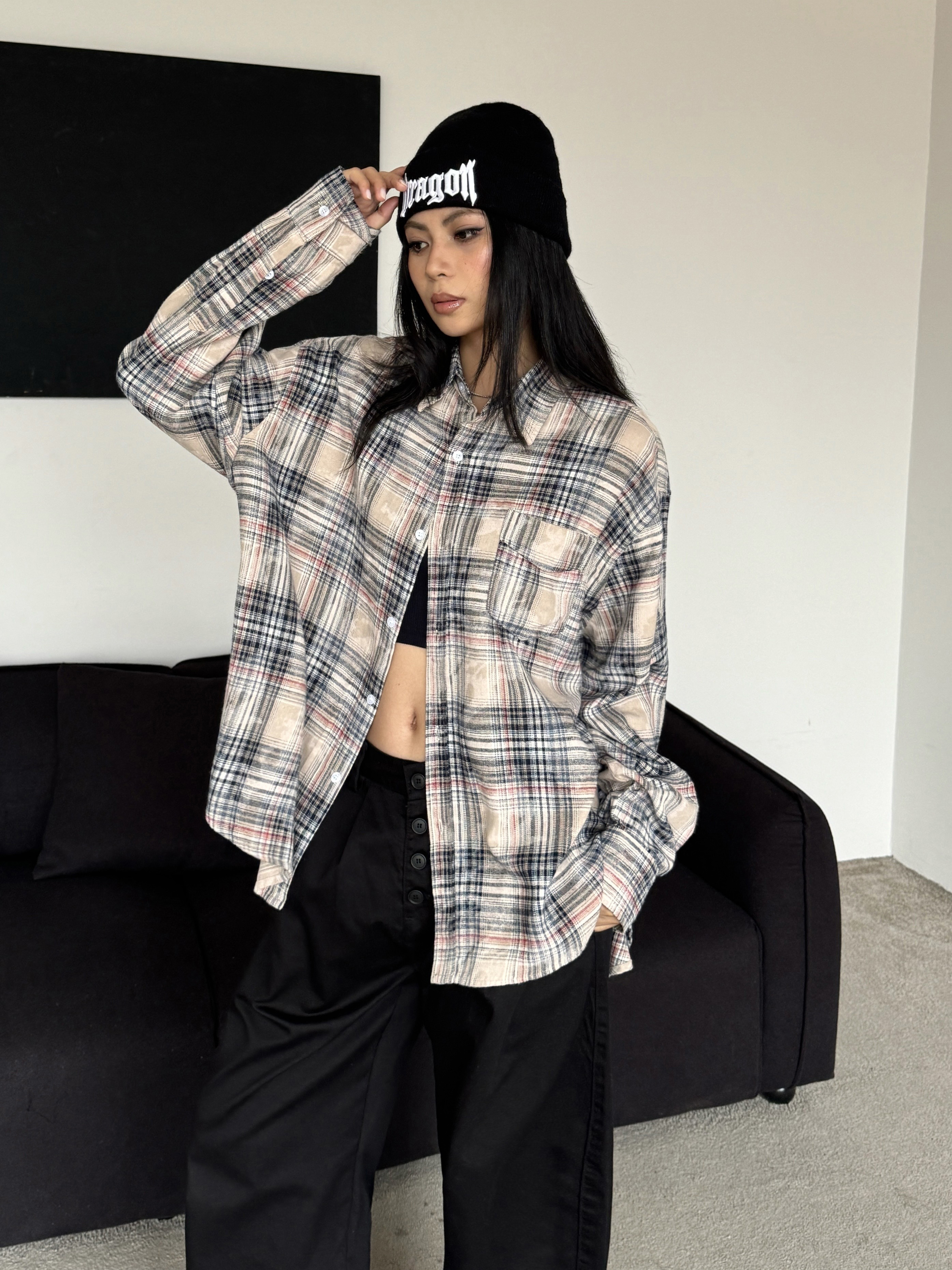 Vintage American Plaid Shirt - Unisex Loose Fit, Retro Style for Men and Women, Casual Everyday Wear