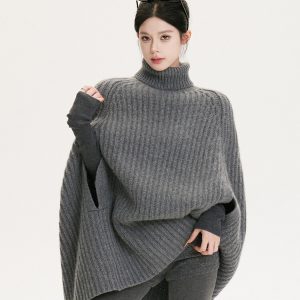 Vintage American-Style Slim-Fit Long Sleeve Knitted Top for Women - Autumn Winter Layering Essential