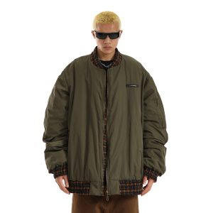 Vintage Army Green Padded Coat for Men - Trendy Thick Jacket for Autumn and Winter 2025 Style