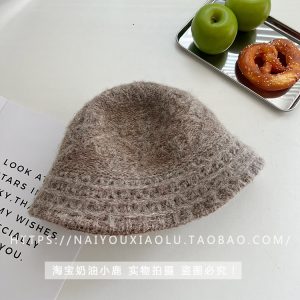 Vintage Artistic Crochet Fisherman Hat for Women - Face-Covering Bucket Hat, Warm Autumn-Winter Accessory, Flattering Design