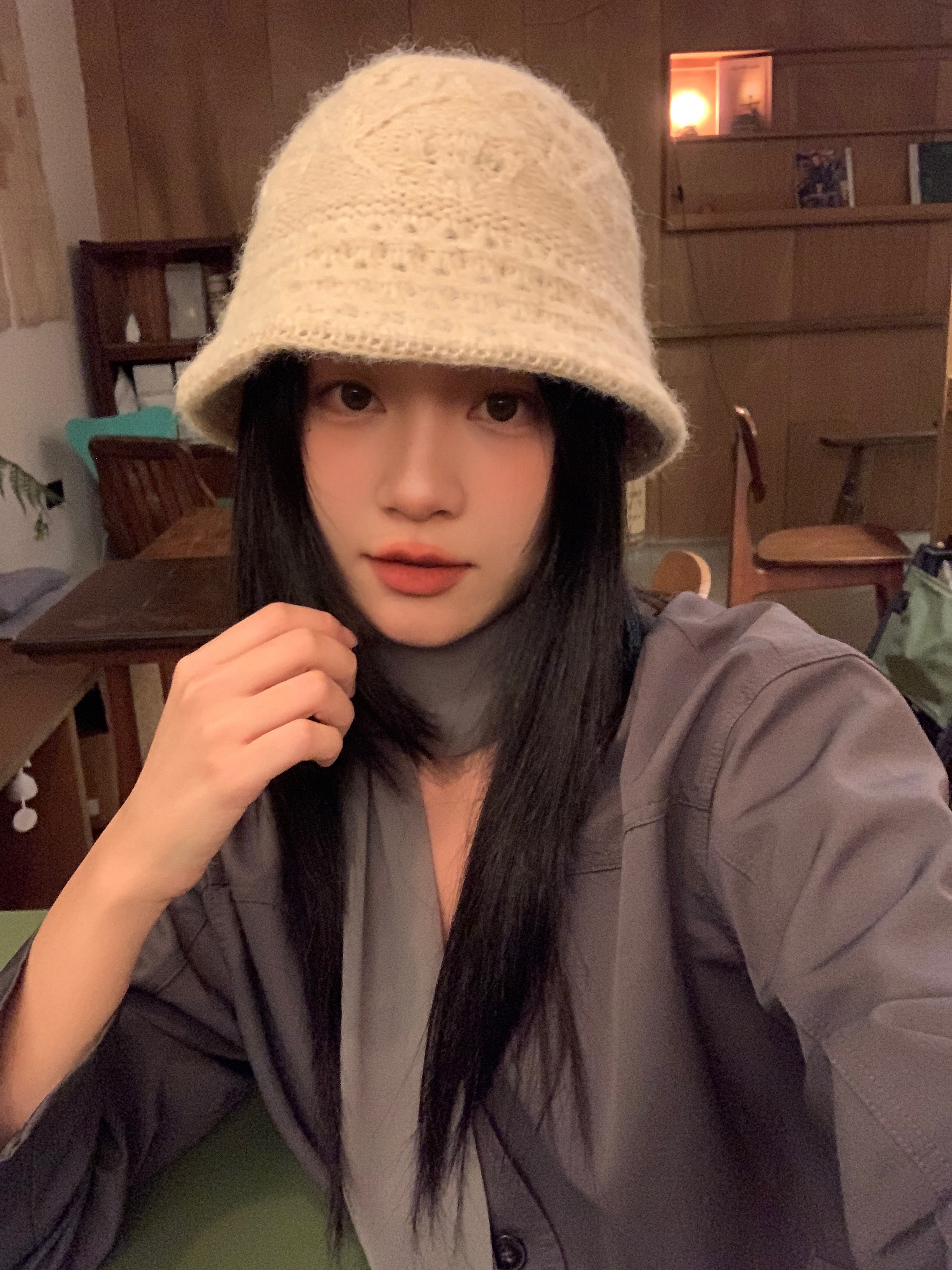 Vintage Artistic Crochet Fisherman Hat for Women - Face-Covering Bucket Hat, Warm Autumn-Winter Accessory, Flattering Design