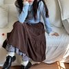Vintage Autumn Winter Double-Layer Corduroy Midi Skirt - Heavy-Duty Slim-Fit Cake Skirt for Gallery Girl Style