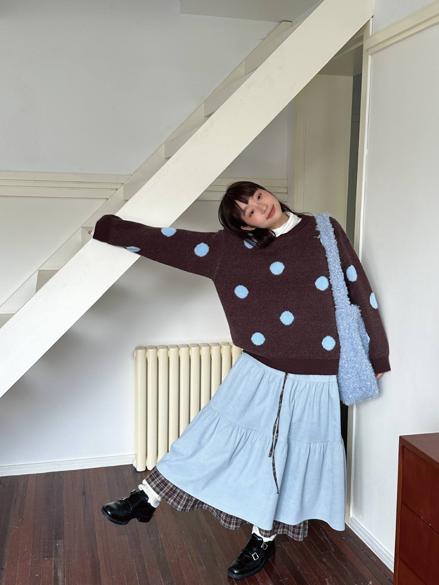 Vintage Autumn Winter Double-Layer Corduroy Midi Skirt - Heavy-Duty Slim-Fit Cake Skirt for Gallery Girl Style