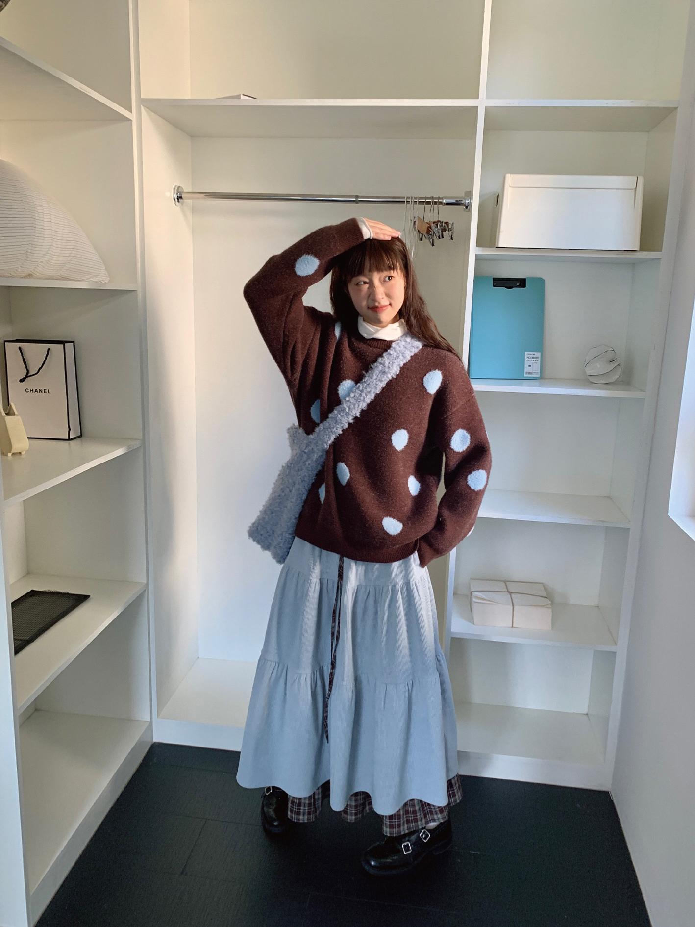 Vintage Autumn Winter Double-Layer Corduroy Midi Skirt - Heavy-Duty Slim-Fit Cake Skirt for Gallery Girl Style