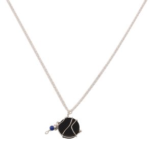 Vintage Black Agate Long Necklace for Women - Lightweight Luxury High-End Wine Bottle Design Sweater Chain, 2024 Trendy Fashion Accessory