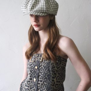 Vintage Black and White Checkered Beret for Women, Casual Newsboy Hat, British Painter Style, Trendy Fashion Accessory