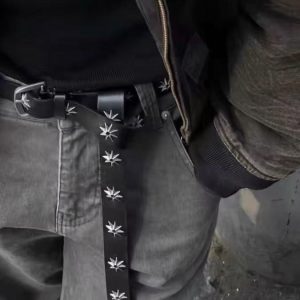 Vintage Black Retro Metal Star Belt - Unisex Narrow DIY Cool Fashion Accessory for 90s Y2K Style