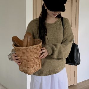 Vintage Clay Beret - Cute Round Hat, Korean Style, Fashionable Accessory for a Chic Look