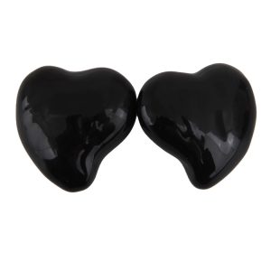 Vintage Cream Heart Stud Earrings and Ring Set - 2024 Light Luxury High-End Jewelry, Chic French Style Accessories
